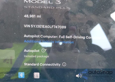 2020 Tesla Model 3 Standard Range Plus Rear-Wheel Drive/Standard Range Rear-Wheel Drive from USA, damaged, VIN 5YJ3E1EA0LF747089